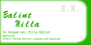 balint milla business card